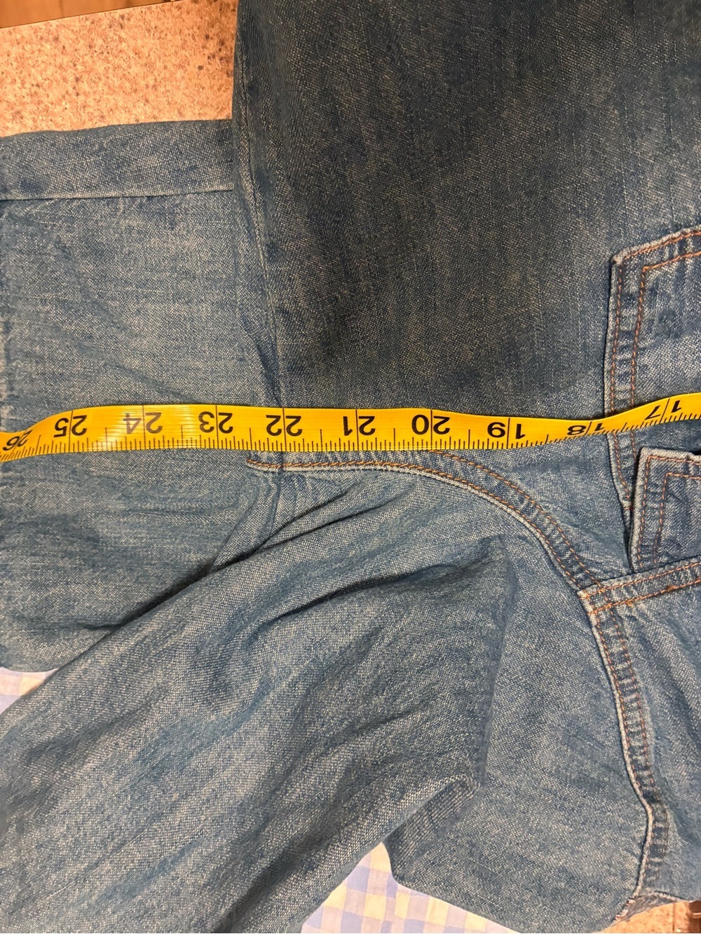 Anthropologie Blue Denim Tie-Waist Utility Jumpsuit - Picture 8 of 8